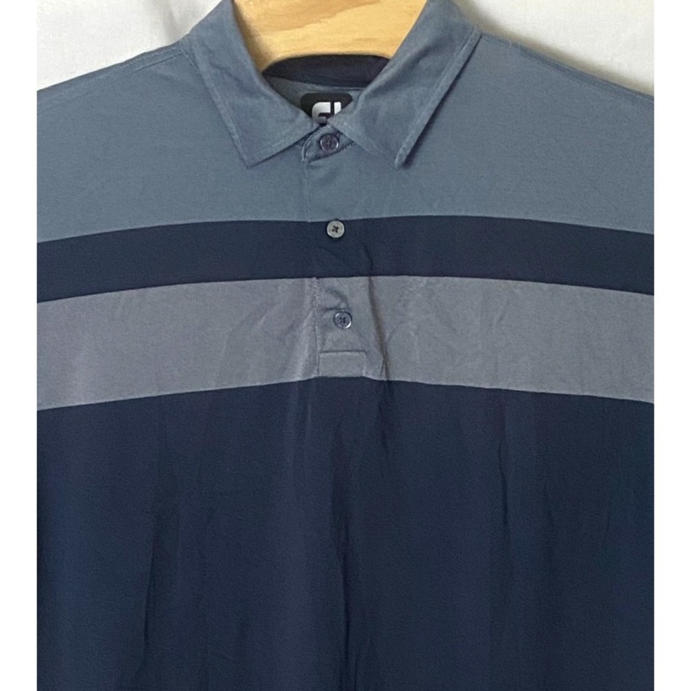 FootJoy Mens Polo Blue Gray‎ Short Sleeve Golf Performance Sz XLarge